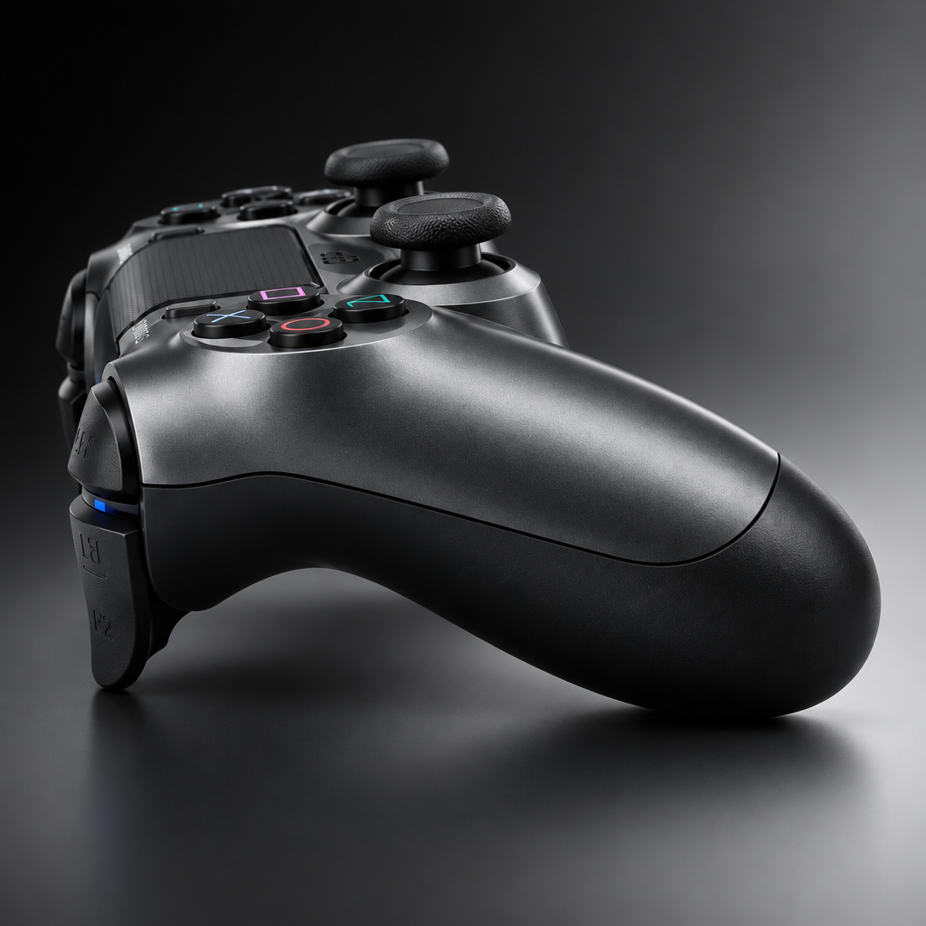 Sony PS4 DualShock 4 Steel Black Controller - Side View