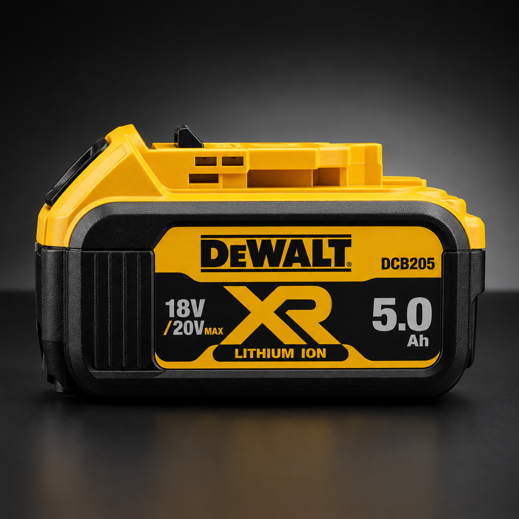 DEWALT DCB205 18V/20V MAX XR 5.0Ah Li-Ion Battery - Side View