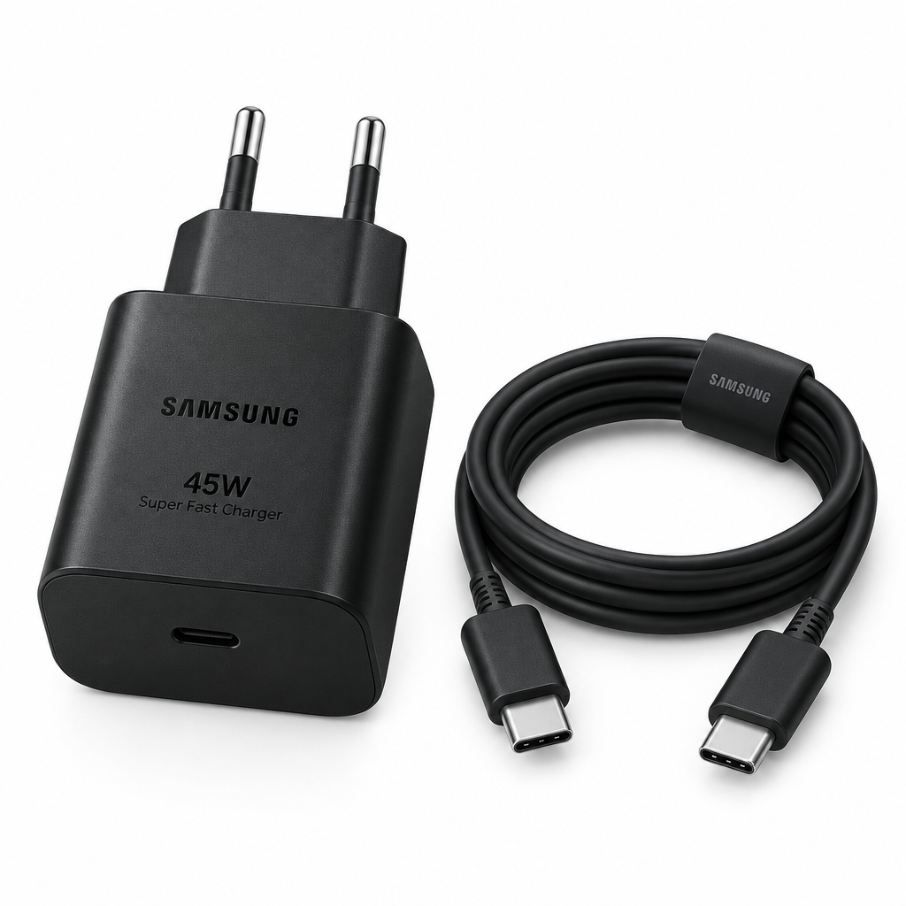 Samsung 45W Charger White Background