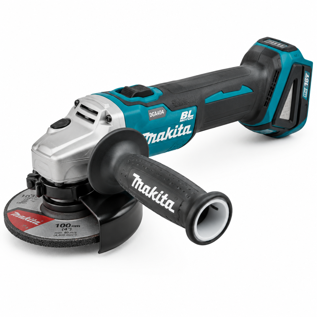 Makita DGA404 18V 100mm Brushless Angle Grinder – 3/4 Angle View