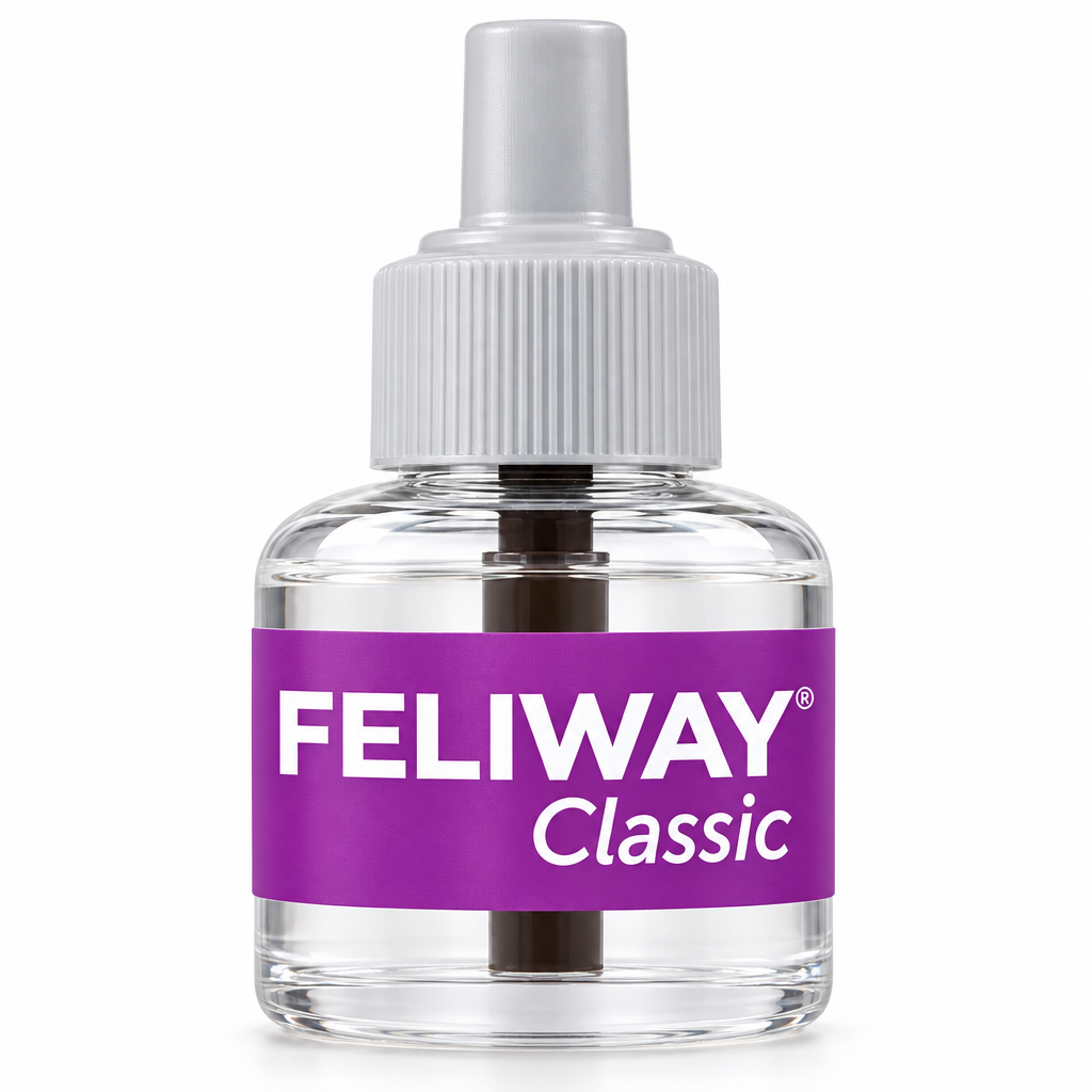FELIWAY Classic single white 48ml refill bottle close-up purple label