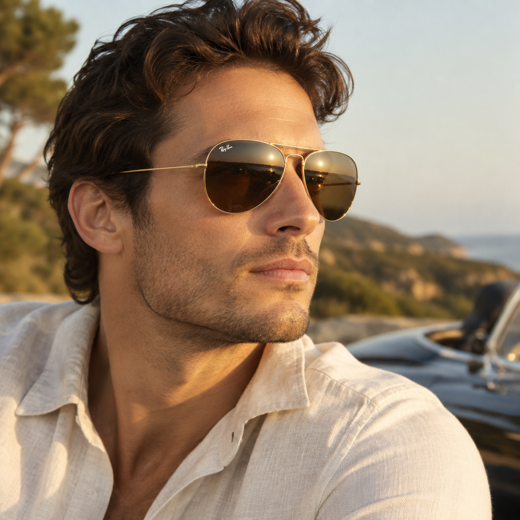 Ray-Ban RB3025 W0879 Aviator Sunglasses – Lifestyle Shot