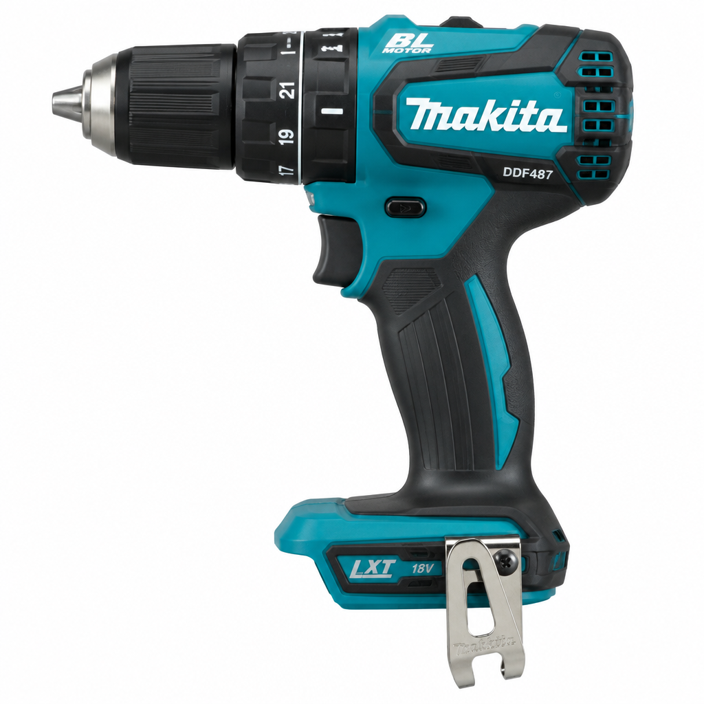 Makita DDF487 LXT 18V Brushless Cordless Drill Driver – Side Profile