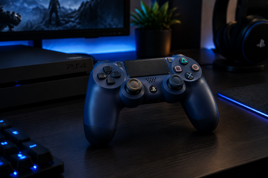 Sony DualShock 4 Midnight Blue Controller - Lifestyle Shot