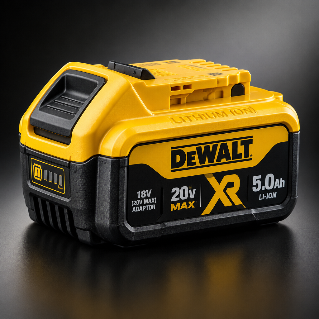 DEWALT DCB205 18V/20V MAX XR 5.0Ah Li-Ion Battery - Angle View