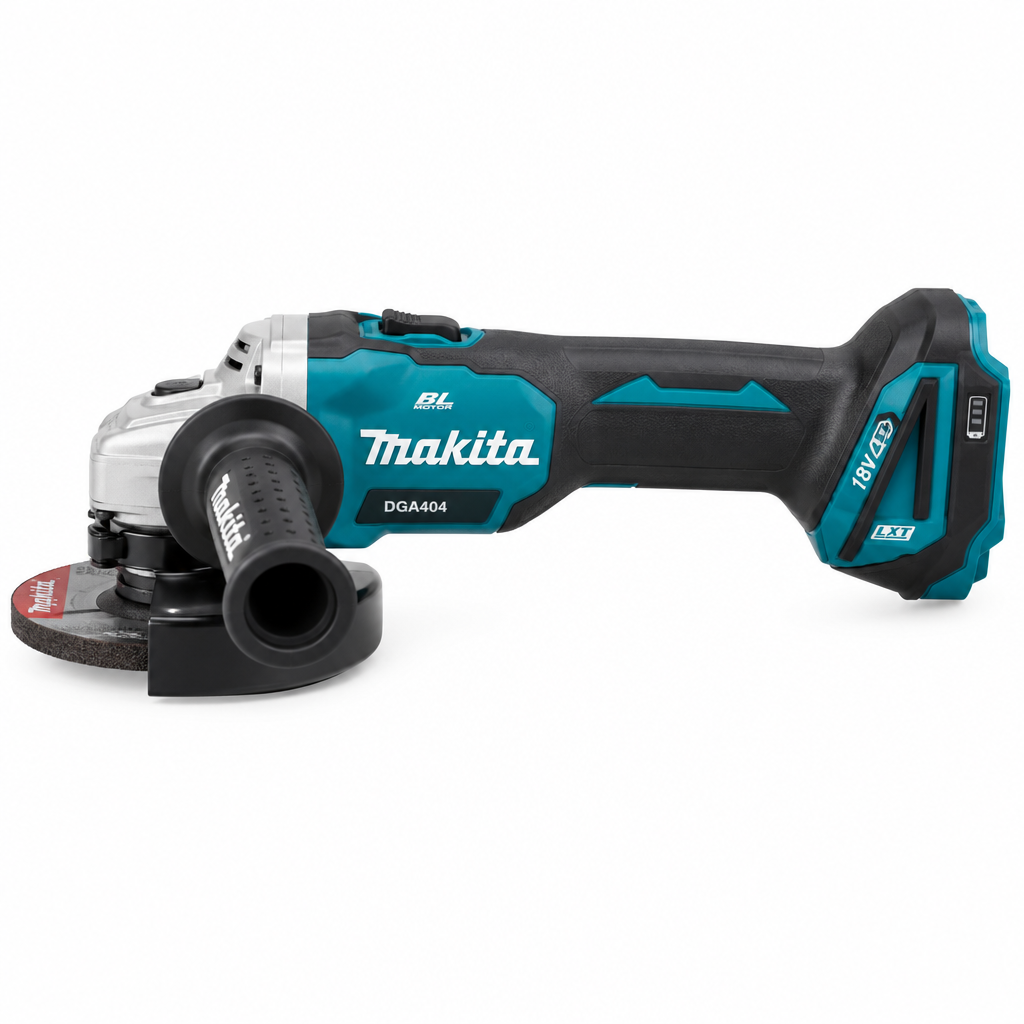 Makita DGA404 18V 100mm Brushless Angle Grinder – Side Profile
