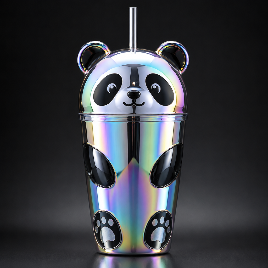 Mirror Color Panda Tumbler - Front View