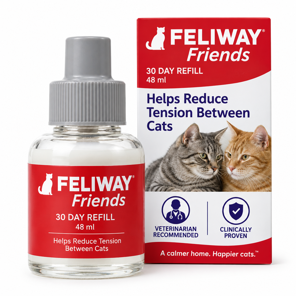 FELIWAY Friends 48ml red label bottle with white serum and info card