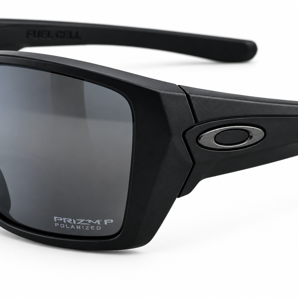 Oakley SI Fuel Cell Blackside Prizm Black Polarized – Logo & Lens Close-Up