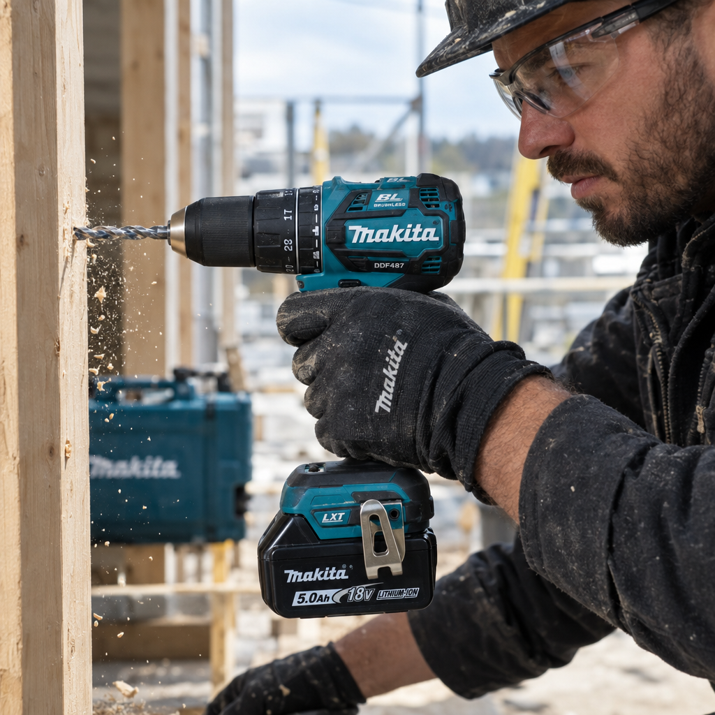 Makita DDF487 LXT 18V Brushless Cordless Drill Driver – Lifestyle In Use