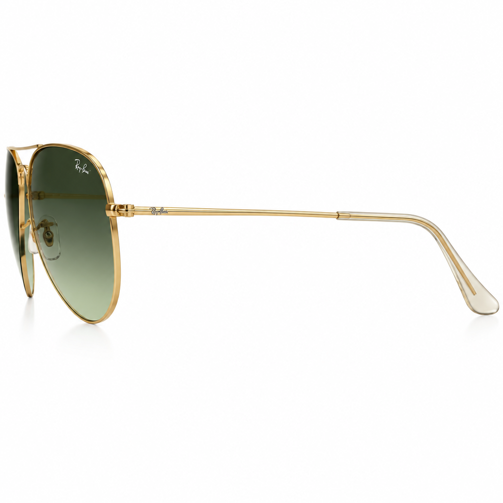 Ray-Ban RB3025 W0879 Aviator Sunglasses – Green Lens Side Profile