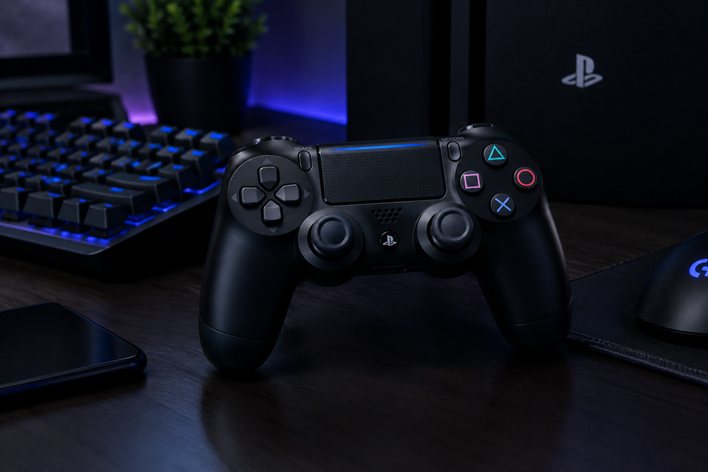 Sony DualShock 4 Jet Black Controller - Lifestyle Shot