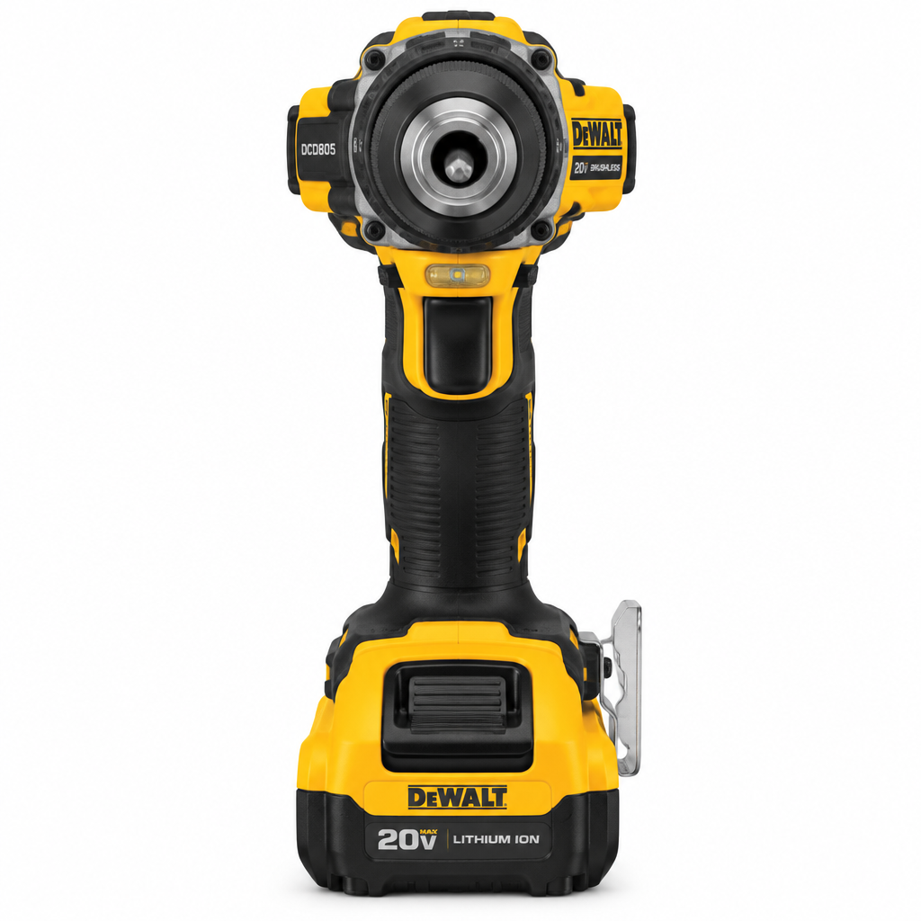 DEWALT DCD805 20V Brushless Cordless Drill – Front View
