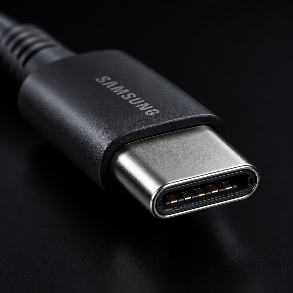 Samsung USB-C connector close-up macro shot