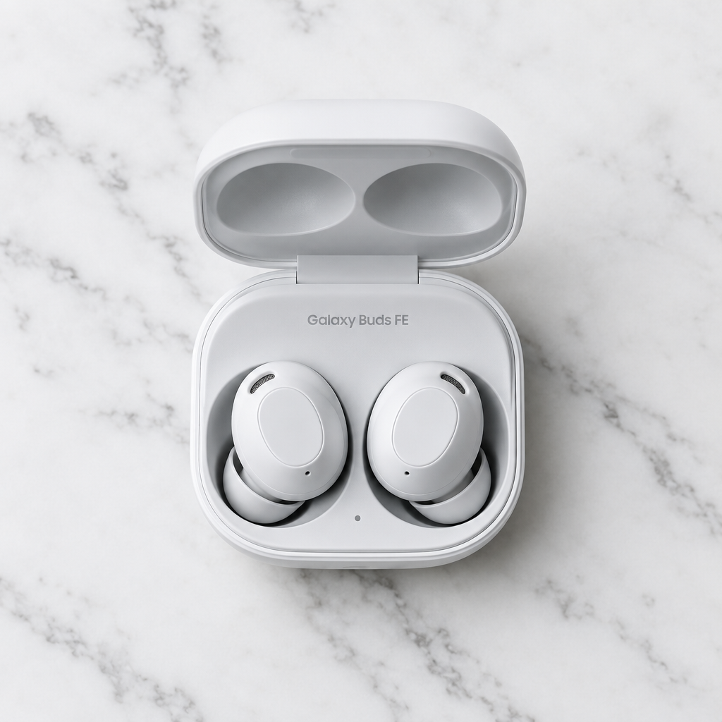 Samsung Galaxy Buds FE case open flat lay