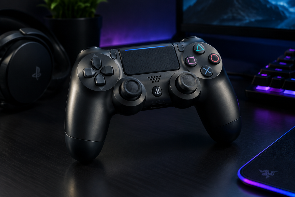 Sony DualShock 4 Steel Black Controller - Lifestyle Shot