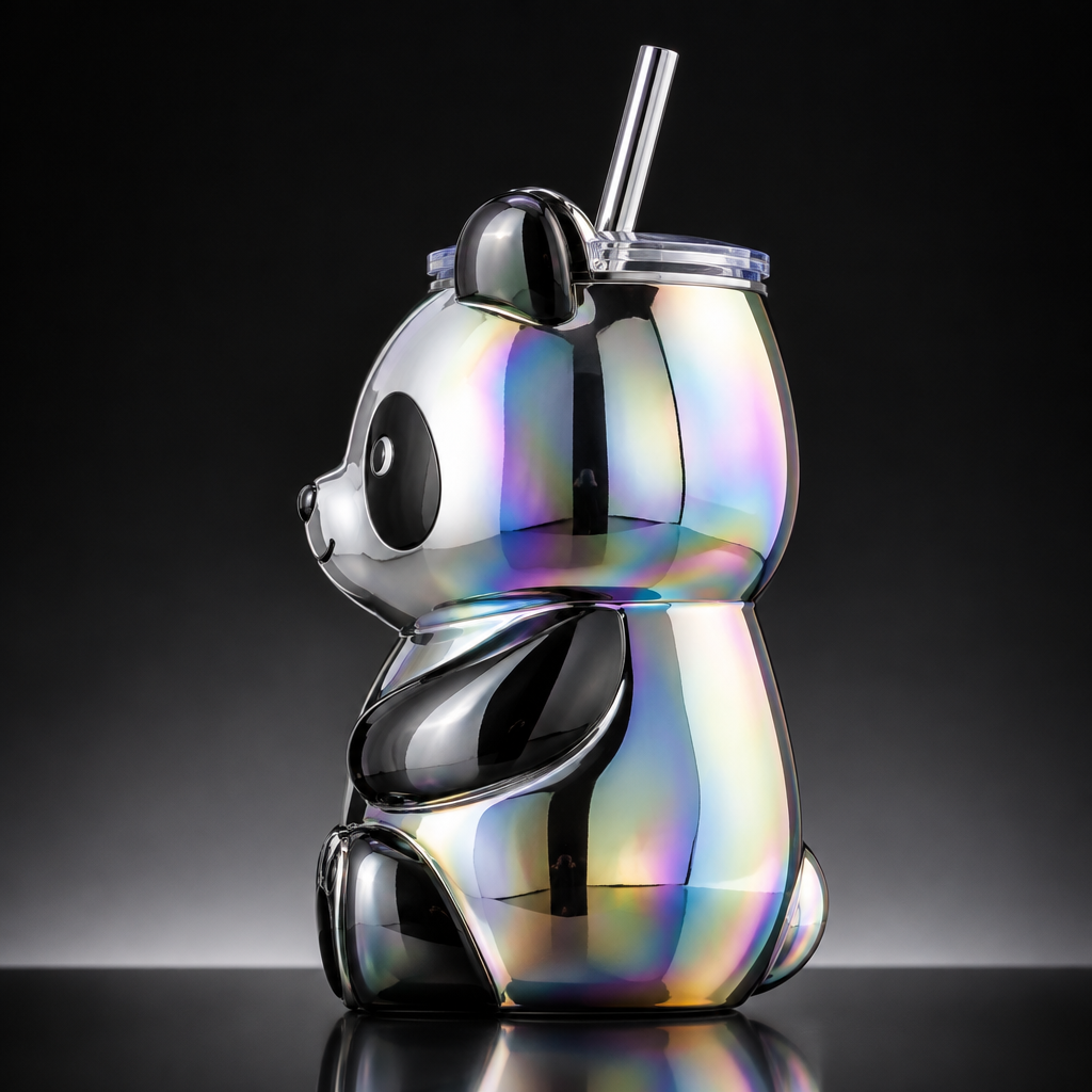 Mirror Color Panda Tumbler - Side View