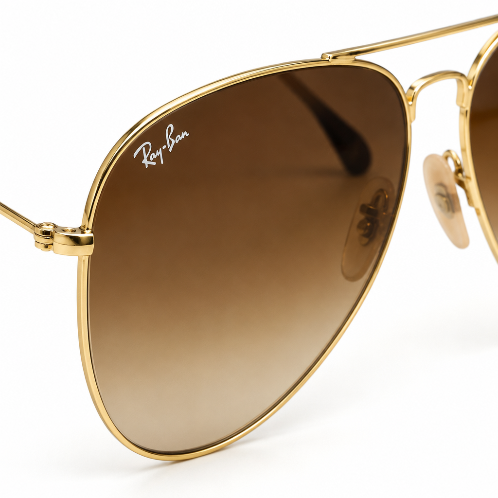 Ray-Ban RB3025 W0879 Aviator Sunglasses – Logo & Frame Close-Up