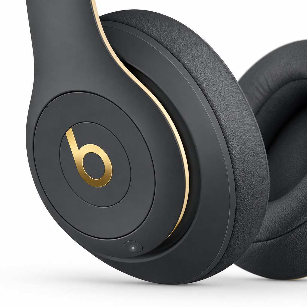 Beats Studio3 Wireless Skyline Collection gold Beats logo close-up