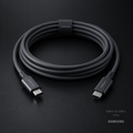 Samsung USB-C to USB-C cable coiled on dark background