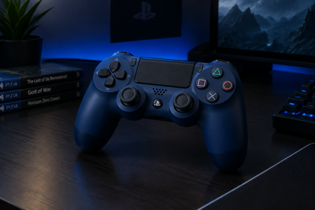 Sony DualShock 4 V1 Navy Blue Controller - Lifestyle Shot
