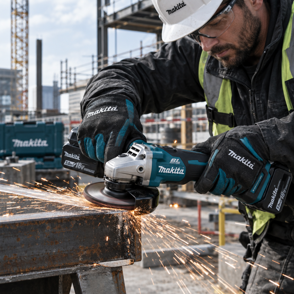 Makita DGA404 18V 100mm Brushless Angle Grinder – Lifestyle In Use