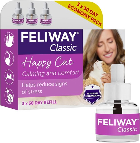 FELIWAY Classic 3 x 30 Day Refill 48ml Economy Pack - purple box with white refill bottle