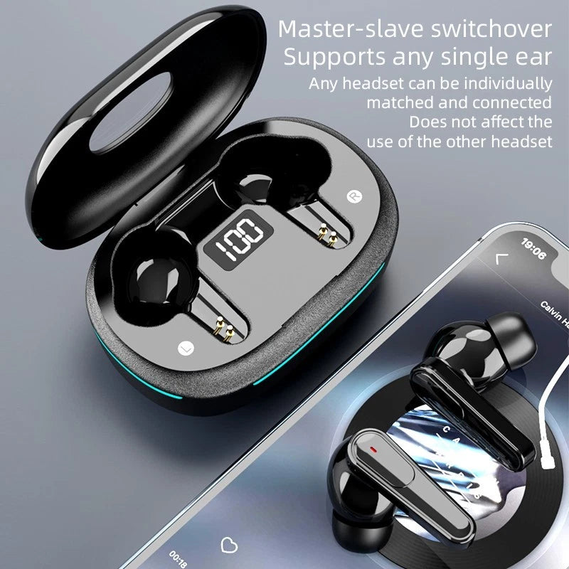 TWS Bluetooth Wireless Earbuds with Dual Mic ENC – Compatible with Android & iPhone